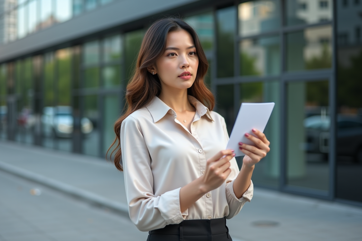 Jeune femme regardant la vignette d