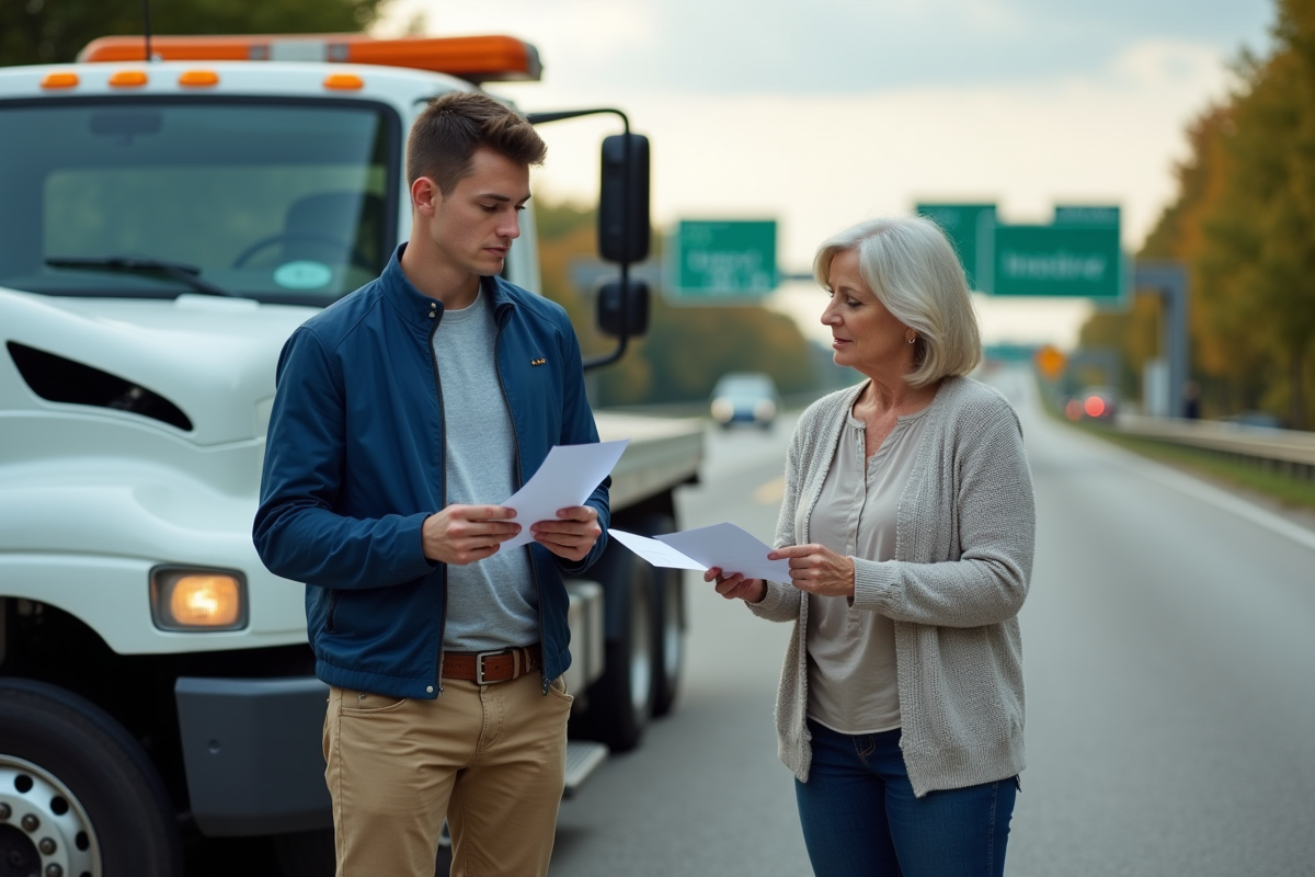 Jeune homme examinant des documents d