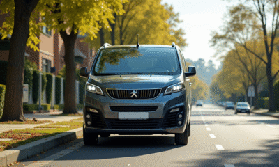 Peugeot Expert 5 places stationne en rue ensoleillee